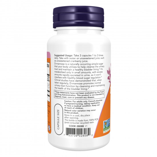 Now Foods D-Mannose 500mg - 240 vcaps 2022-10-2603 Now Foods D-Mannose 500mg - 240 vcaps 2022-10-2603