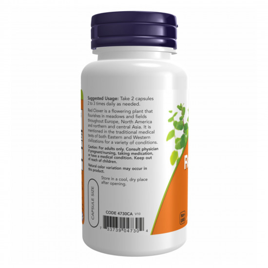 Now Foods Red Clover 375 mg - 100 vcaps 2022-10-1321 Now Foods Red Clover 375 mg - 100 vcaps 2022-10-1321