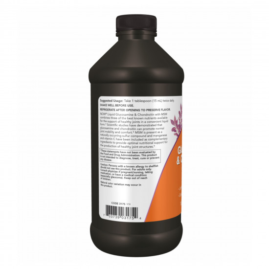 Now Foods Liguid Glucosamine Chondroitin with MSM - 473ml 2022-10-1356 Now Foods Liguid Glucosamine Chondroitin with MSM - 473ml 2022-10-1356
