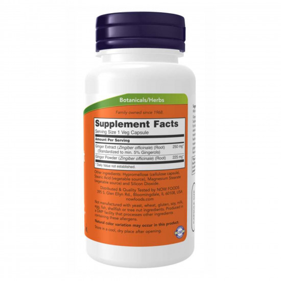 Now Foods Ginger Root Extract 250mg - 90 vcaps 2022-10-1362 Now Foods Ginger Root Extract 250mg - 90 vcaps 2022-10-1362