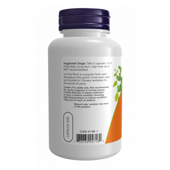 Now Foods Licorice Root 450mg - 100 vcaps 2022-10-1363 Now Foods Licorice Root 450mg - 100 vcaps 2022-10-1363