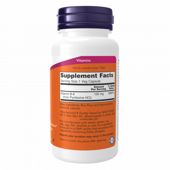Now Foods B-6 100mg - 250 vcaps 2022-10-1428 Now Foods B-6 100mg - 250 vcaps 2022-10-1428