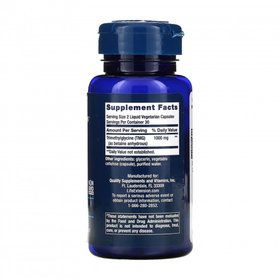 Life Extension TMG 500 mg - 60 liquid vcaps 2022-10-1921 Life Extension TMG 500 mg - 60 liquid vcaps 2022-10-1921