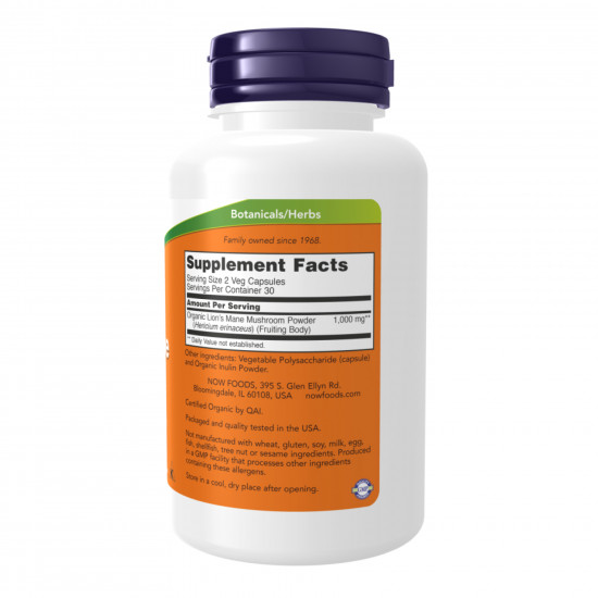Now Foods Lions Mane 500mg - 60 vcaps 2023-10-2089 Now Foods Lions Mane 500mg - 60 vcaps 2023-10-2089