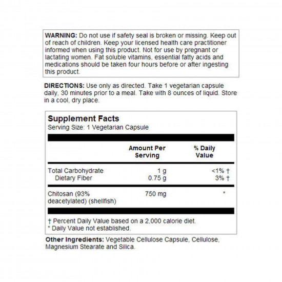 KAL Chitosan 750mg - 120 vcaps 2023-10-2166 KAL Chitosan 750mg - 120 vcaps 2023-10-2166