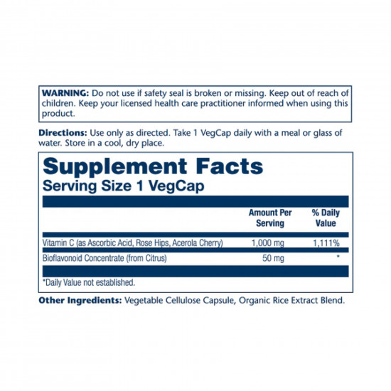 Solaray Vitamin C with Rose Hips, Acerola & Bioflavonoids 1000mg - 100 vcaps 2023-10-2389 Solaray Vitamin C with Rose Hips, Acerola & Bioflavonoids 1000mg - 100 vcaps 2023-10-2389