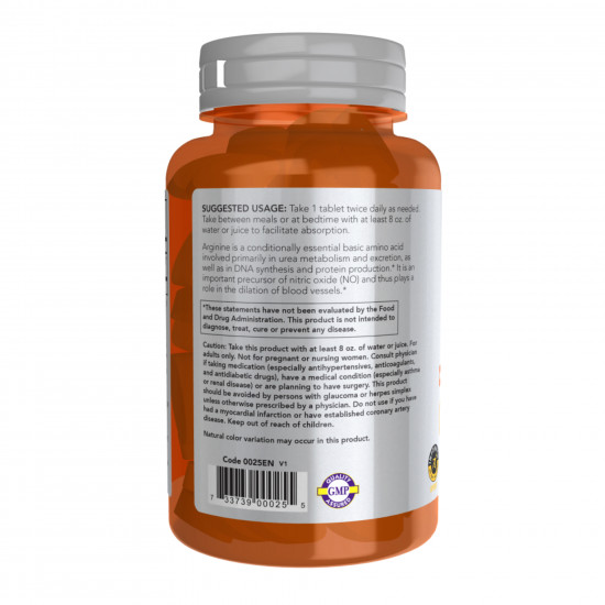Now Foods Arginine 1000mg - 60 tabs 2023-10-2489 Now Foods Arginine 1000mg - 60 tabs 2023-10-2489
