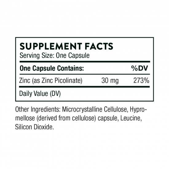 Thorne Zinc Picolinate 30 mg - 60 caps 2023-10-3063 Thorne Zinc Picolinate 30 mg - 60 caps 2023-10-3063