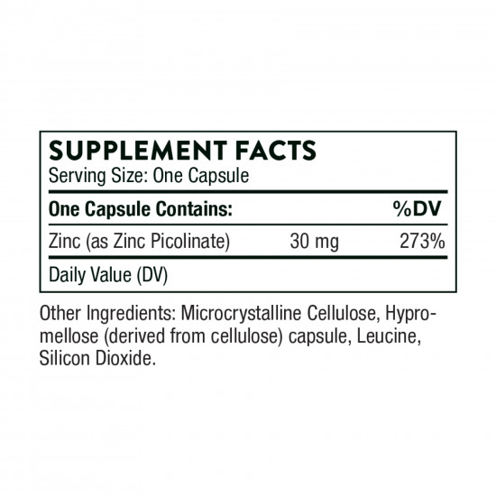 Thorne Zinc Picolinate 30 mg - 180 caps 2023-10-3064 Thorne Zinc Picolinate 30 mg - 180 caps 2023-10-3064