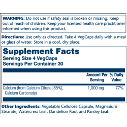 Calcium Citrate 1000mg - 120 vcaps