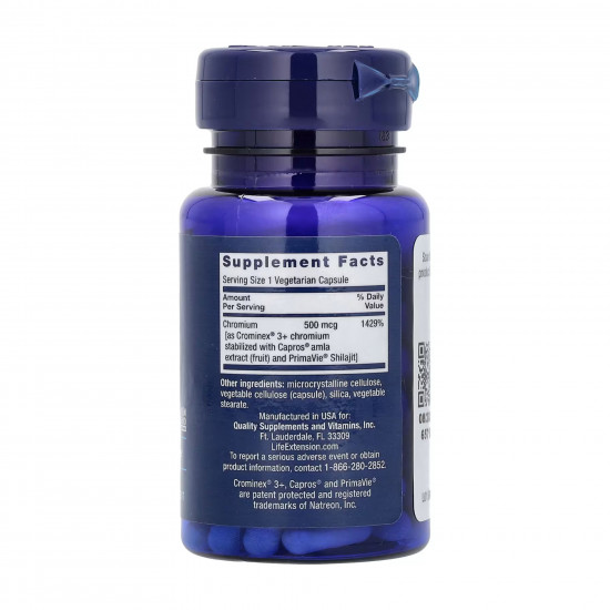 Life Extension Optimized Chromium with Crominex® 3+ 500 mcg - 60 vcaps 2023-10-3216 Life Extension Optimized Chromium with Crominex® 3+ 500 mcg - 60 vcaps 2023-10-3216