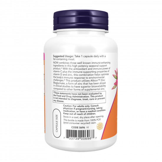 Now Foods C-1000 Zinc & D-3 - 100 vcaps 2023-10-3284 Now Foods C-1000 Zinc & D-3 - 100 vcaps 2023-10-3284