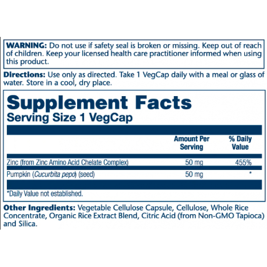 Zinc 50mg - 100 vcaps Zinc 50mg - 100 vcaps