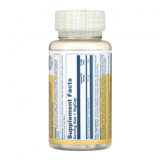 Solaray Triple Strength Vit K-2 MK-7 150mcg - 30 veg caps 2023-10-3434 Solaray Triple Strength Vit K-2 MK-7 150mcg - 30 veg caps 2023-10-3434
