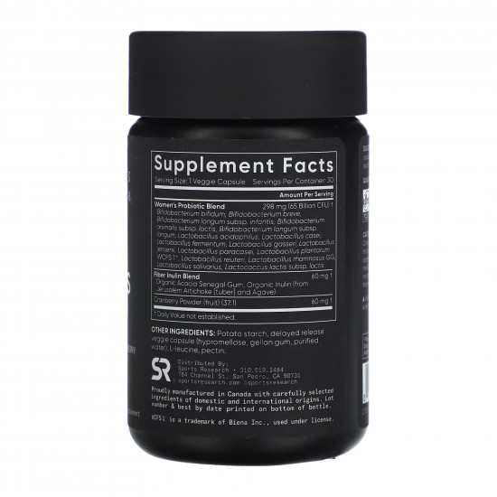 Sport Research Daily Womens Probiotics 65 Billion CFU - 30 veg caps 2023-10-3442 Sport Research Daily Womens Probiotics 65 Billion CFU - 30 veg caps 2023-10-3442