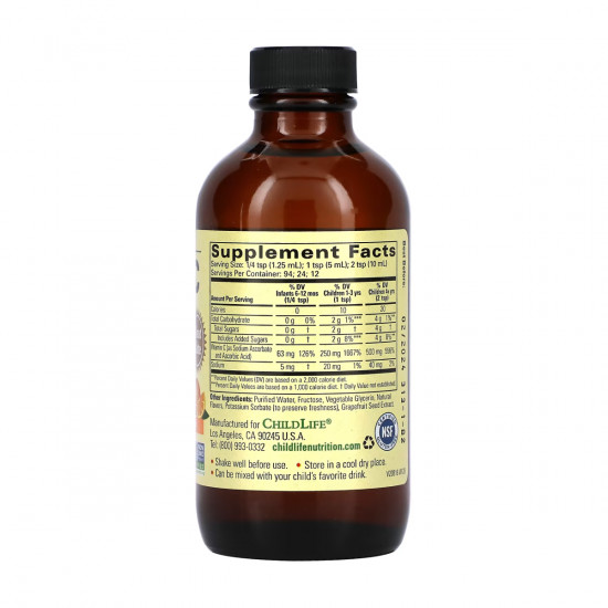 ChildLife Essentials Vitamin C (Liquid) - 118 ml Orange 2023-10-3718 ChildLife Essentials Vitamin C (Liquid) - 118 ml Orange 2023-10-3718