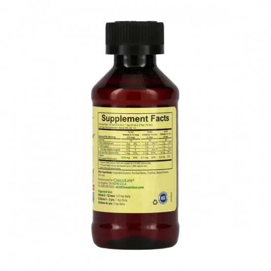 ChildLife Essentials Zinc Plus Liquid - 118ml Natural Mango Strawberry 2023-10-3720 ChildLife Essentials Zinc Plus Liquid - 118ml Natural Mango Strawberry 2023-10-3720