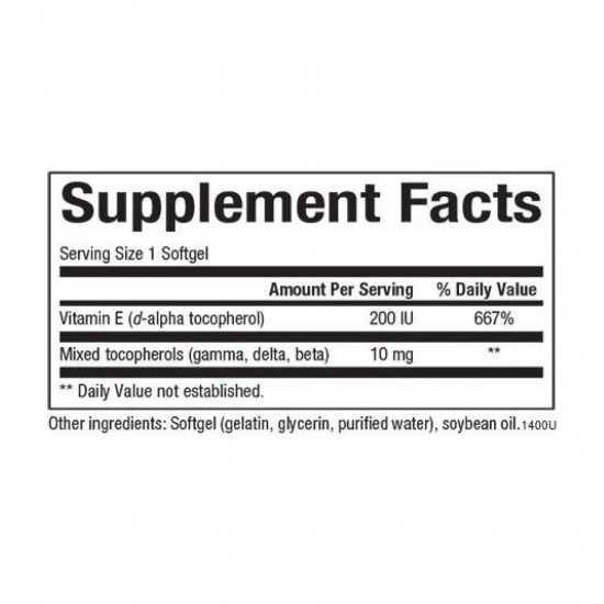 Natural Factors Mixed Vitamin E 134 mg (200 IU) - 90 softgels 2023-10-3814 Natural Factors Mixed Vitamin E 134 mg (200 IU) - 90 softgels 2023-10-3814