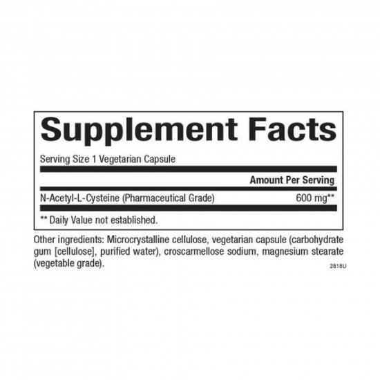 Natural Factors N-Acetyl-L-Cysteine Amino Acid 600mg - 60 vcaps 2023-10-3830 Natural Factors N-Acetyl-L-Cysteine Amino Acid 600mg - 60 vcaps 2023-10-3830