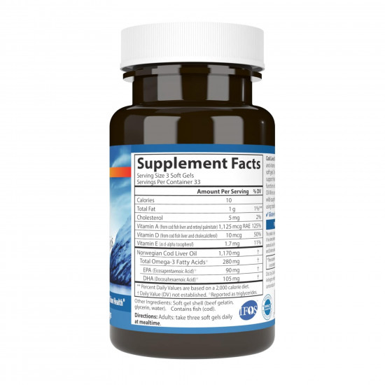 Carlson Laboratories Cod Liver Oil - 100 mini softgels 2023-10-4555 Carlson Laboratories Cod Liver Oil - 100 mini softgels 2023-10-4555