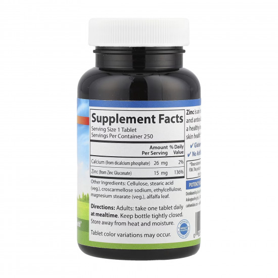 Carlson Laboratories Zinc 15mg - 250 tabs 2023-10-4568 Carlson Laboratories Zinc 15mg - 250 tabs 2023-10-4568