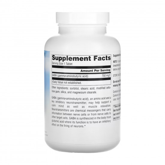 Source Naturals Serene Science® GABA 750 mg - 180 tabs 2023-10-5114 Source Naturals Serene Science® GABA 750 mg - 180 tabs 2023-10-5114