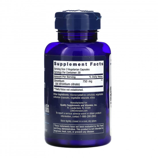 Life Extension Strontium Caps 750 mg - 90 vcaps 2023-10-5127 Life Extension Strontium Caps 750 mg - 90 vcaps 2023-10-5127
