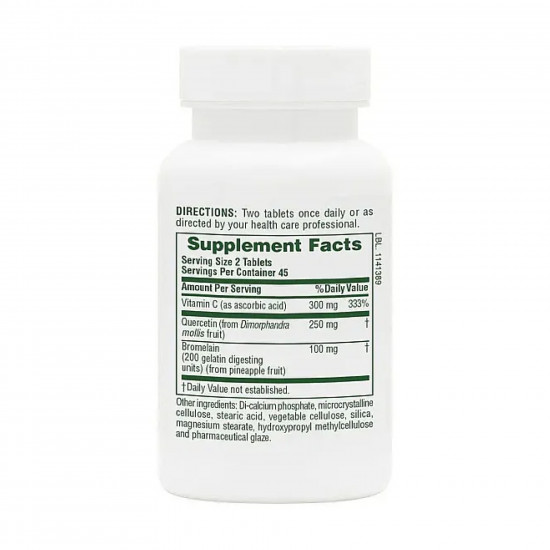Natures Plus Quercetin + VIT C Bromelain - 90 tabs 2023-10-5225 Natures Plus Quercetin + VIT C Bromelain - 90 tabs 2023-10-5225