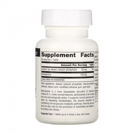 Source Naturals Benfotiamine 150mg - 60 tabs 2023-10-5293 Source Naturals Benfotiamine 150mg - 60 tabs 2023-10-5293