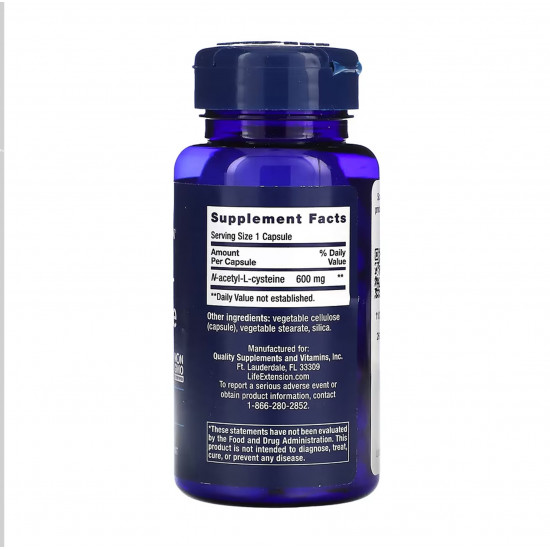 Life Extension N-Acetyl-L-Cysteine (NAC) 600mg - 60 caps 2023-10-5459 Life Extension N-Acetyl-L-Cysteine (NAC) 600mg - 60 caps 2023-10-5459