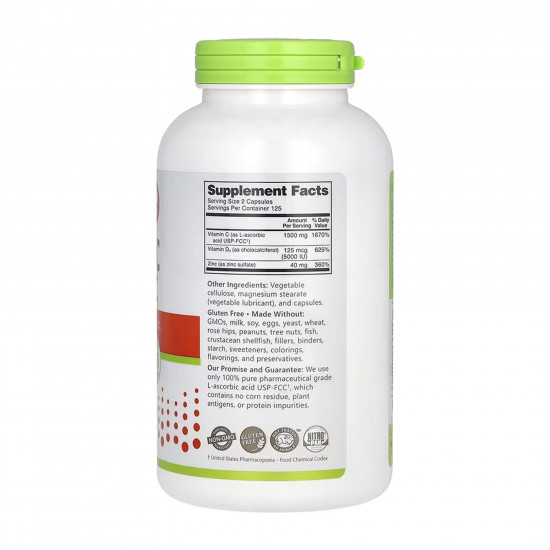 Nutribiotic Vitamin C + D3 & Zinc - 250 caps 2023-10-5477 Nutribiotic Vitamin C + D3 & Zinc - 250 caps 2023-10-5477