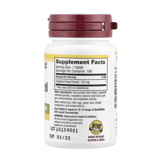 Nutribiotic Grapefruit Seed Extract 125mg - 100 tabs 2023-10-5478 Nutribiotic Grapefruit Seed Extract 125mg - 100 tabs 2023-10-5478