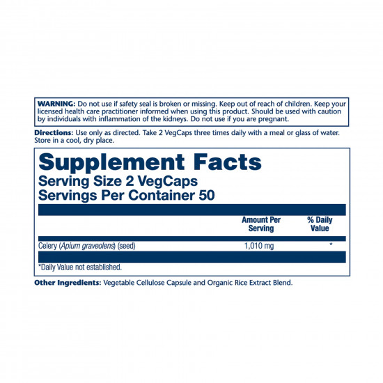Solaray Celery Seed 1010mg - 100 vcaps 2023-10-5692 Solaray Celery Seed 1010mg - 100 vcaps 2023-10-5692