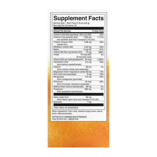 Swanson Energy C with Electrolytes - 30 packs Orange 2023-10-5712 Swanson Energy C with Electrolytes - 30 packs Orange 2023-10-5712