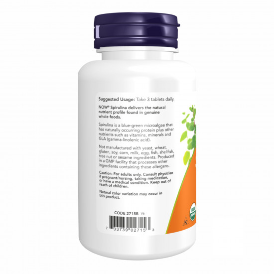 Now Foods Spirulina 1000 mg - 120 tabs 2022-10-0084 Now Foods Spirulina 1000 mg - 120 tabs 2022-10-0084