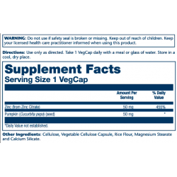 Zinc Citrate 50mg - 60 vcaps