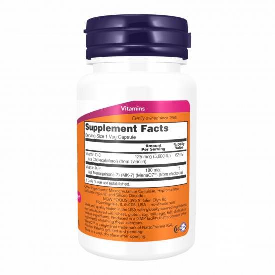 Now Foods MEGA D-3 & MK-7 - 120 vcaps 2022-10-2058