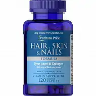 Hair Skin and Nails Formula Type 1 and 3 Collagen - 60 caps