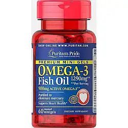 Omega-3 Fish Oil 1290 mg Mini Gels (900 mg Active Omega-3) - 60 softgels