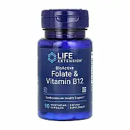 BioActive Folate & Vitamin B12 - 90 vcaps (Пошкоджена банка)