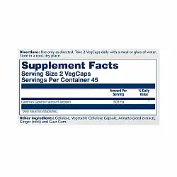 Cool Cayenne Pepper 40,000 HU 600mg - 90 vcaps