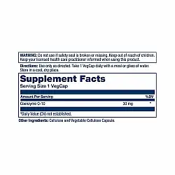Pure CoQ10 30mg - 60 vcaps (Пошкоджена етикетка)