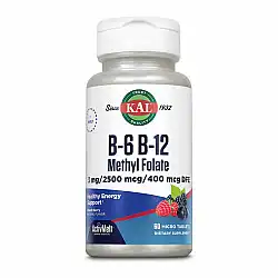 B6 B12 Methyl Folate - 60 tabs Mixed Berry (Повреждена банка)