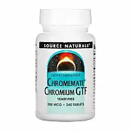 ChromeMate® Chromium GTF 200 mcg, Yeast Free - 240 tabs (Повреждена банка)