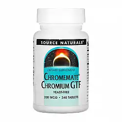 ChromeMate® Chromium GTF 200 mcg, Yeast Free - 240 tabs (Повреждена банка)