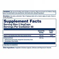 Vitamin C & Bioflavonoids 1:1 500mg - 100 vcaps