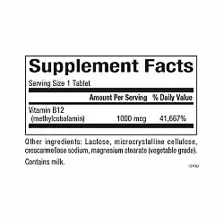 B12 Methylcobalamin 1000 mcg - 180 tabs