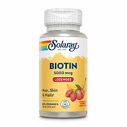Biotin 5000mcg - 60 Lozenges Natural Peach, Strawberry, Banana