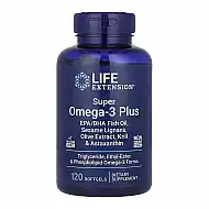 Super Omega-3 Plus EPA/DHA Fish Oil, Sesame Lignans, Olive Extract, Krill & Astaxanthin - 120 softgels