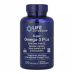 Super Omega-3 Plus EPA/DHA Fish Oil, Sesame Lignans, Olive Extract, Krill & Astaxanthin - 120 softgels